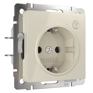 Умная розетка с З/К с Wi-Fi, Слоновая кость, Werkel W1171603