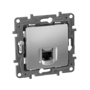 Розетка компьютерная RJ45 Cat. 6e, алюминий, Etika Legrand 672453