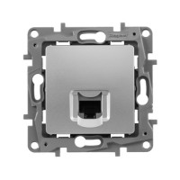 Розетка компьютерная RJ45 Cat. 6e, алюминий, Etika Legrand 672453