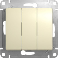 Выключатель 3 кл., Бежевый, Glossa SE GSL000231