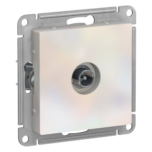 Розетка телевизионная TV проходная, Жемчуг, AtlasDesign SE ATN000492