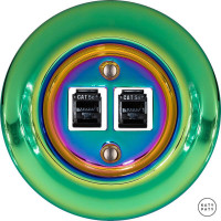 Розетка комп. фарфоровая RJ45 cat.5е, зеленый металлик, Katy Paty PECHGsCat5e 