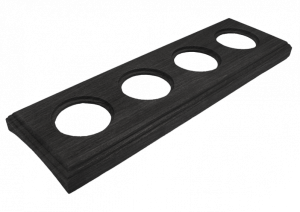 Рамка 4 местная деревянная на бревно D200 (внутренний монт.), прямоугольник, Угольно-черный, Шедель Bironi BF4C20-640-119
