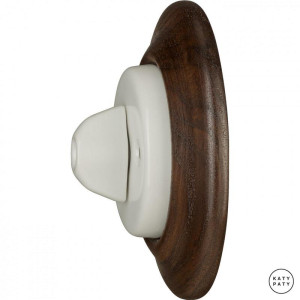 Выключатель поворотный 1 кл., грецкий орех матовый, Katy Paty LINUM1