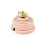 Выключатель керамика 1 кл. проходной (2 положения), розовый rosa, ручка золото, Leanza ВППДЗ