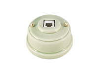 Розетка комп. RJ45 cat.6, керамика, зеленый verde, золотистая фурнитура, Leanza РК6ЗЗ