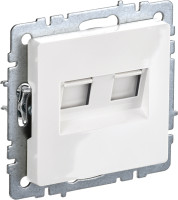 Розетка компьютерная 2-я RJ45 Cat. 6e, Белый, Brite IEK BR-K20-2-K01