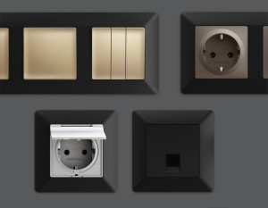 Рамка 4 местная пластик, Черный матовый, ALFA Line Ambrella Volt AF110704