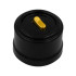 Выключатель пластик кнопочный 1 кл., Черный, ручка Золото, Bironi B1-220-23-G