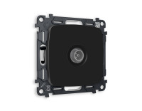 Розетка телевизионная TV оконечная, Черный матовый, OMEGA Quant Ambrella Volt MO813010