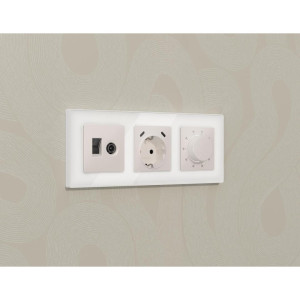 Лицевая панель терморегулятора теплого пола механического, Жемчуг, ALFA Quant Ambrella Volt AP2057