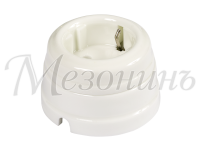 Ретро розетка фарфоровая с 3/К, белый, ТМ МезонинЪ GE70301-01