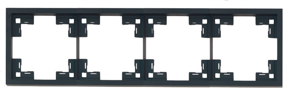 Рамка 4 местная, Черный сатин, Standart Rikett 35840 MB