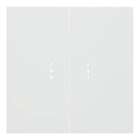 Лицевая панель выключателя 2 кл. с подсветкой, Белый сатин, Rikett 35612 MW