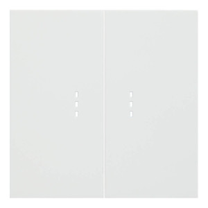 Лицевая панель выключателя 2 кл. с подсветкой, Белый сатин, Rikett 35612 MW