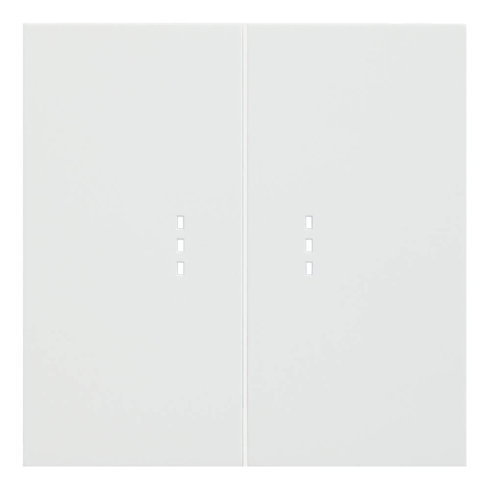 Лицевая панель выключателя 2 кл. с подсветкой, Белый сатин, Rikett 35612 MW