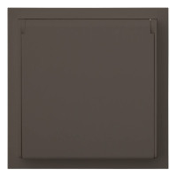 Розетка с З/К с крышкой, герметичная IP44, Капучино, Rikkett 35946 CP