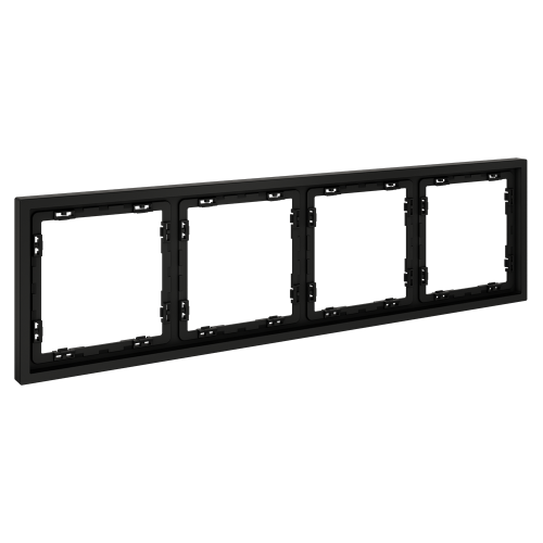 Рамка 4 местная, пластик, Черный матовый, Voltum S70 VLS100408