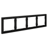 Рамка 4 местная, пластик, Черный матовый, Voltum S70 VLS100408