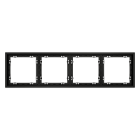 Рамка 4 местная, пластик, Черный матовый, Voltum S70 VLS100408