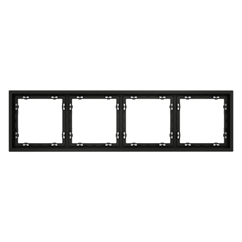 Рамка 4 местная, пластик, Черный матовый, Voltum S70 VLS100408