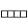 Рамка 4 местная, пластик, Черный матовый, Voltum S70 VLS100408