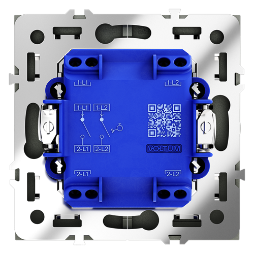 Кнопка без фиксации 2-кл., Графит, S70 Voltum VLS020607