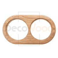 Рамка 2 местная под электрику Salvador на бревно D220 мм, Ясень без тонировки, DecoWood ОМРС2-220