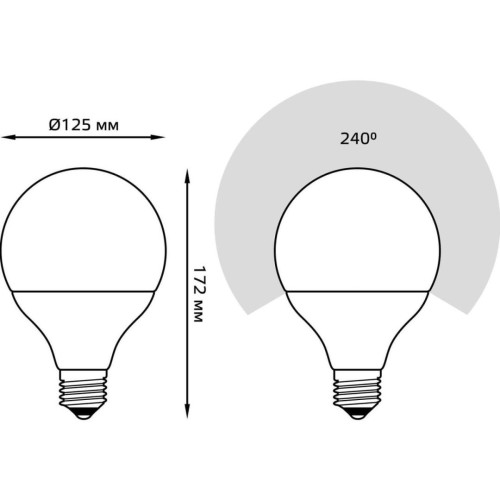 Лампа светодиодная Gauss E27 22W 6500K матовая 105102322