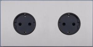 Розетка 2-ая с З/К (внутренний монт.), Никель, Castilla Salvador SJAN55BC11