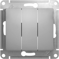 Выключатель 3 кл., Алюминий, Glossa SE GSL000331