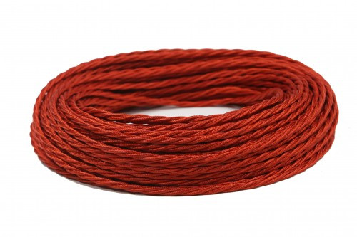 Ретро кабель витой 2x1,5 Красный шелк, Interior Wire ПРВ2150-КРШ  (1 метр)