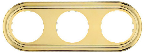 Рамка 3 местная, овал, Золото, серия Vintage, LK Studio 889316-1