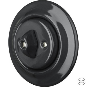 Выключатель поворотный 1 кл., графит глянцевый, Katy Paty CRG1