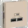 Розетка USB для зарядки, Песочный, AtlasDesign SE ATN001233