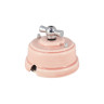 Выключатель керамика 1 кл. проходной (2 положения), розовый rosa, ручка серебро, Leanza ВППДС