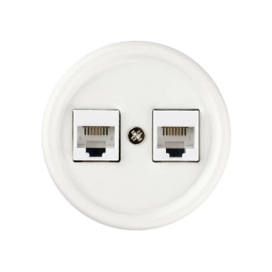 Розетка керамика телефонная RJ11, Белый, Болонь TDM ELECTRIC SQ1820-0050
