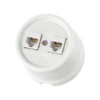 Розетка керамика телефонная RJ11, Белый, Болонь TDM ELECTRIC SQ1820-0050