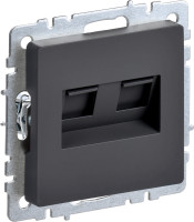 Розетка компьютерная 2-я RJ45 Cat. 6e, Графит, Brite IEK BR-K20-2-K53