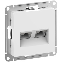 Розетка компьютерная 2-я RJ45 Cat. 6e, Белый, AtlasDesign SE ATN000188