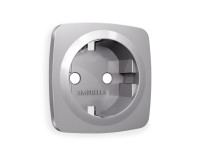 Лицевая панель розетки с З/К, Сталь матовый, OMEGA Quant Ambrella Volt OP5060