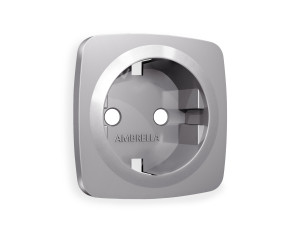 Лицевая панель розетки с З/К, Сталь матовый, OMEGA Quant Ambrella Volt OP5060