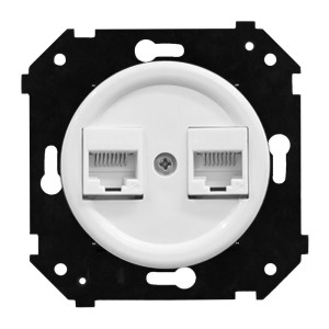 Розетка пластик компьютерная RJ45 (внутренний монт.), Белый матовый, Шедель Bironi B3-302-21M