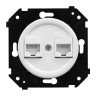 Розетка пластик компьютерная RJ45 (внутренний монт.), Белый матовый, Шедель Bironi B3-302-21M