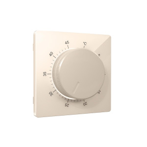 Лицевая панель терморегулятора теплого пола механического, Бежевый глянец, ALFA Quant Ambrella Volt AP3057