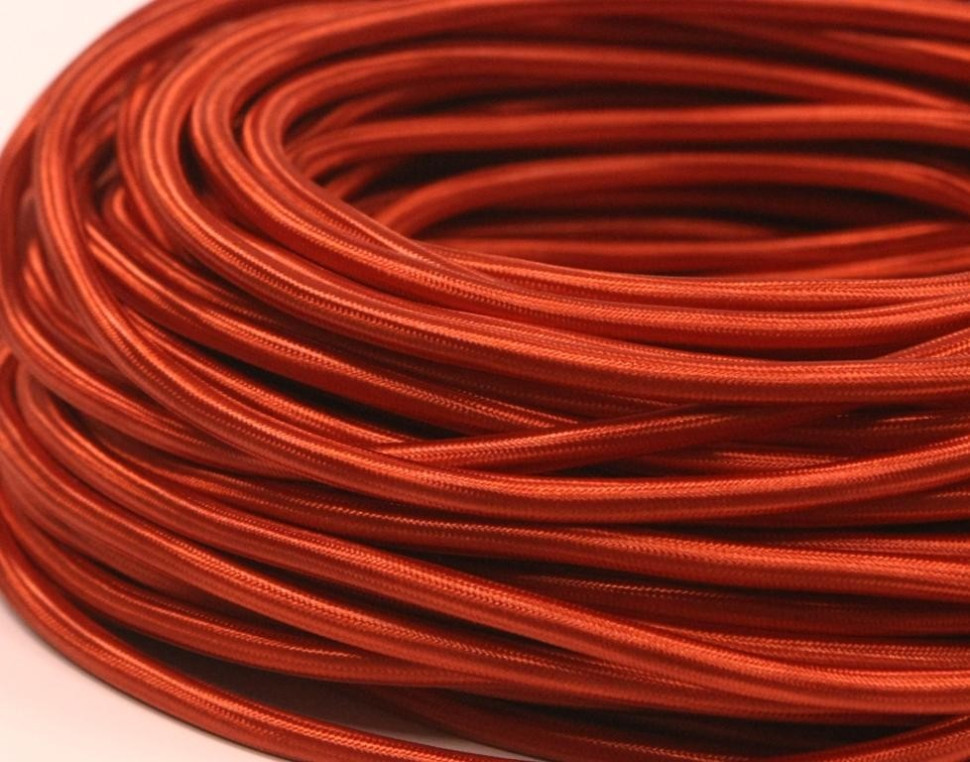 Ретро кабель круглый 3x0,75 Красный шёлк, Interior Wire ПДК3075-КРШ (1 метр) Ретро кабель круглый 3x0,75 Красный шёлк, Interior Wire ПДК3075-КРШ (1 метр)