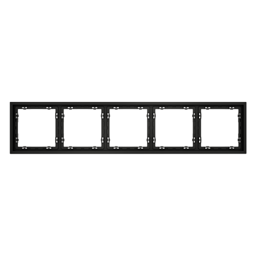 Рамка 5 местная, пластик, Черный матовый, Voltum S70 VLS100508