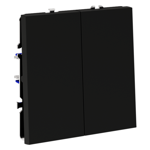 Кнопка без фиксации 2-кл., Черный матовый, S70 Voltum VLS020608