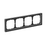 Рамка 4 местная, натуральное стекло, Черный матовый, ArtGallery SE GAL331004
