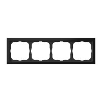 Рамка 4 местная, натуральное стекло, Черный матовый, ArtGallery SE GAL331004